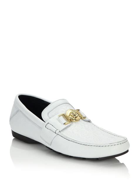 white versace loafers|versace collection men's loafers.